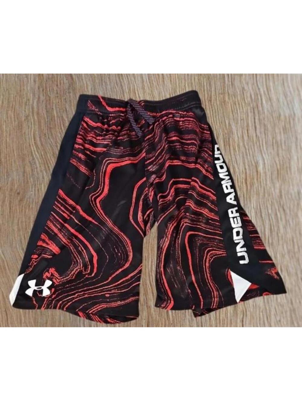 Designer boys medium clothes under armour athletic basketball shorts red camo